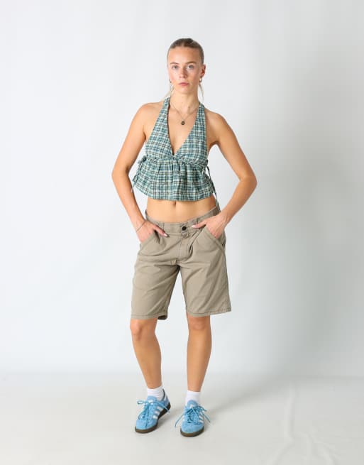 Vintage Wrangler 32x20 canvas cargo shorts in beige