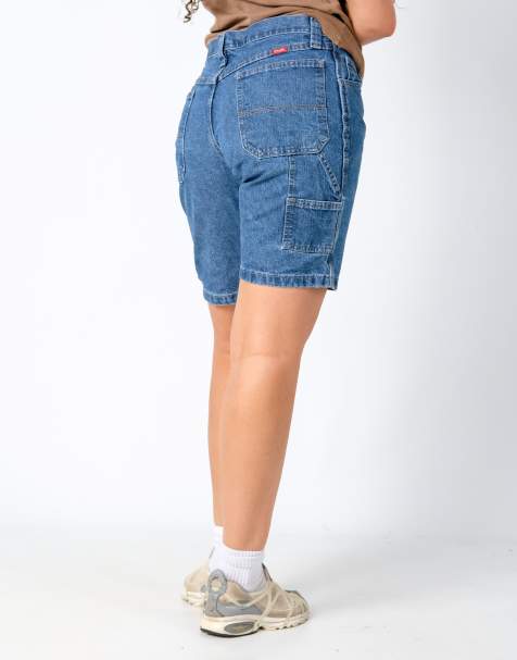 Vintage Wrangler 32x20 Denim Carpenter Baggy Jorts Shorts Blue - view 1