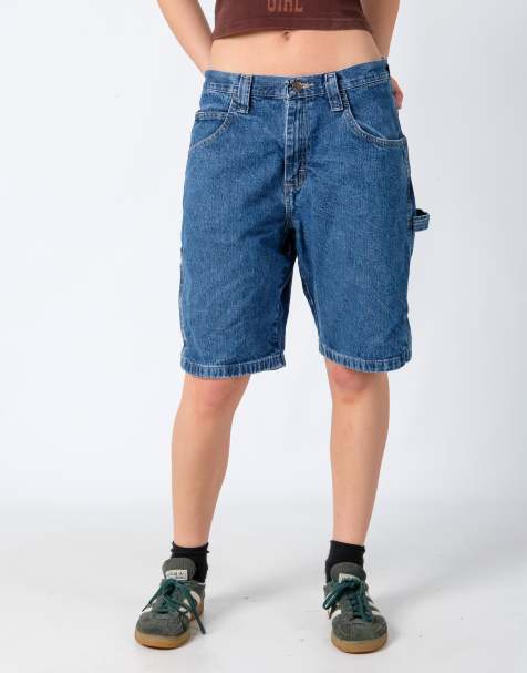 Vintage Wrangler 32x20 Denim Carpenter Baggy Jorts Shorts Light Blue - view 1