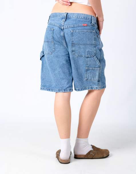 Vintage Wrangler 32x20 Denim Carpenter Baggy Jorts Shorts Light Blue - view 1