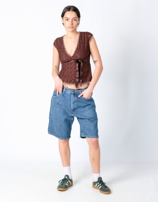 Vintage Wrangler 32x20 Denim Jorts Shorts Blue