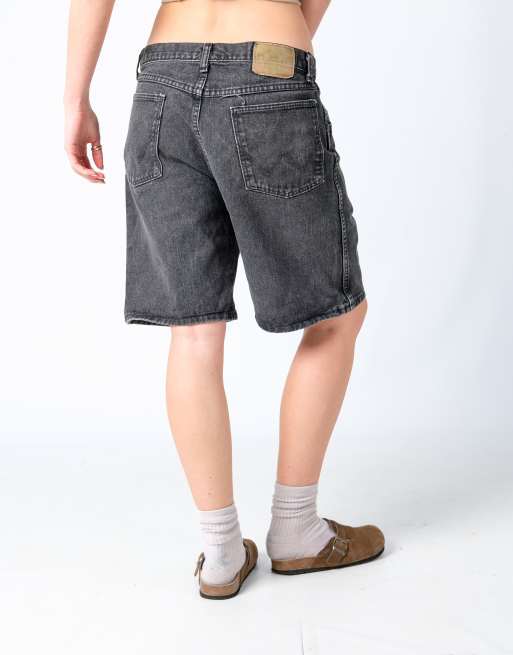 Vintage Wrangler 32x20 Denim Jorts Shorts Charcoal Grey