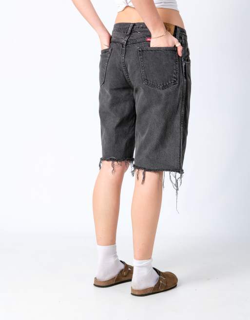 Vintage Wrangler 32x20 Denim Jorts Shorts Charcoal Grey