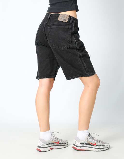 Vintage Wrangler 32x20 denim jorts shorts in black