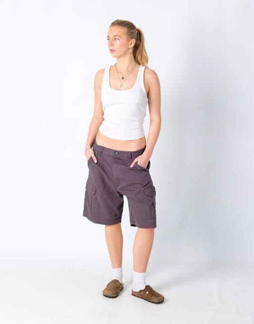 Vintage Wrangler 32x21 Canvas Cargo Shorts Charcoal Grey