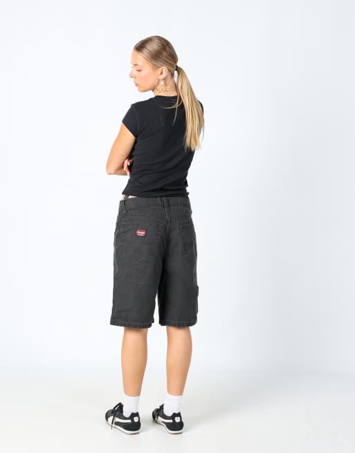 Vintage Wrangler 32x21 canvas carpenter baggy shorts black, 3 of 4