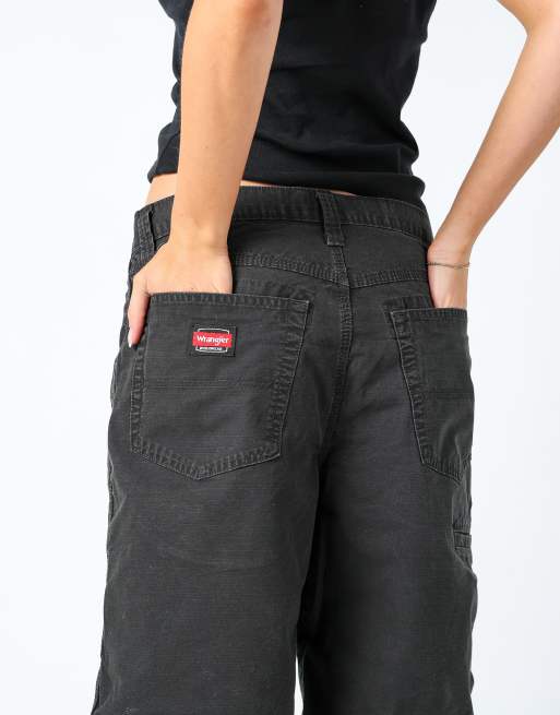 Vintage Wrangler 32x21 canvas carpenter baggy shorts black, 4 of 4
