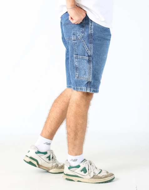 Vintage Wrangler 32x21 denim carpenter baggy jorts shorts in blue - view 1