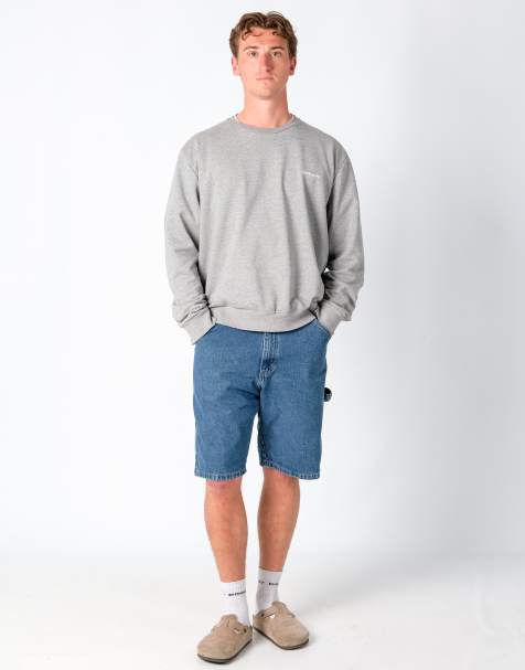 Vintage Wrangler 32x22 Denim Carpenter Baggy Jorts Shorts Navy Blue - view 1