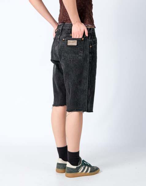 Vintage Wrangler 32x22 Denim Shorts Charcoal Grey - view 1