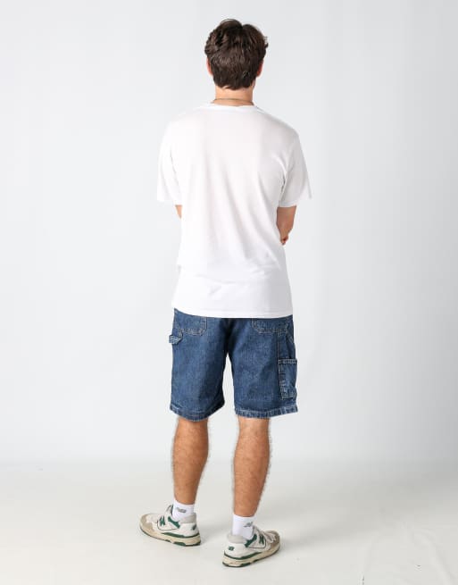 Vintage Wrangler 32x23 denim carpenter baggy jorts shorts in blue, 3 of 4