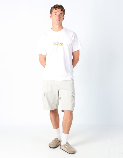 Vintage Wrangler 32x28 canvas cargo shorts in beige - view 1