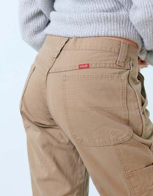 Vintage Wrangler 32x30 Canvas Carpenter Baggy Jeans Tan