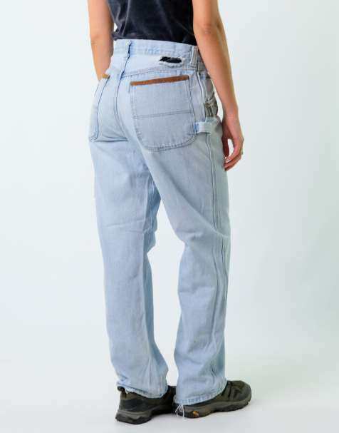 Vintage Wrangler 32x32 Denim Carpenter Baggy Jeans Light Blue - view 1
