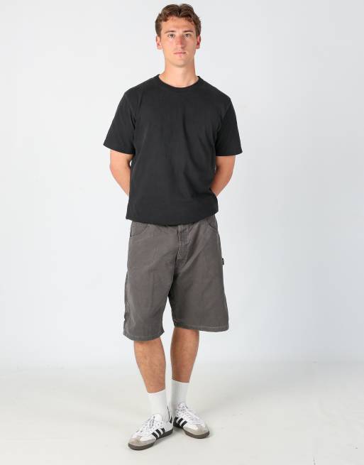 Vintage Wrangler 32x34 canvas carpenter baggy shorts in charcoal grey, 1 of 4