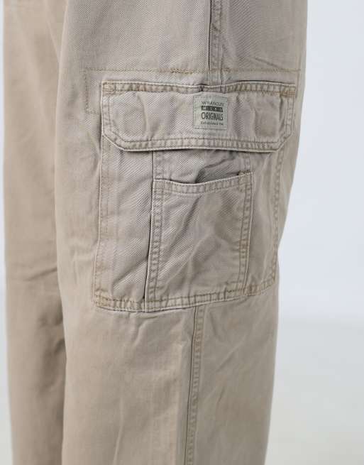 Vintage Wrangler 32x34 woven cargo pants in beige, 4 of 4