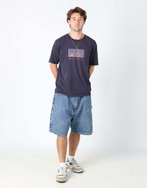 Vintage Wrangler 32x60 denim carpenter baggy jorts shorts in blue, 1 of 4