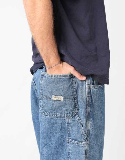 Vintage Wrangler 32x60 denim carpenter baggy jorts shorts in blue, 4 of 4