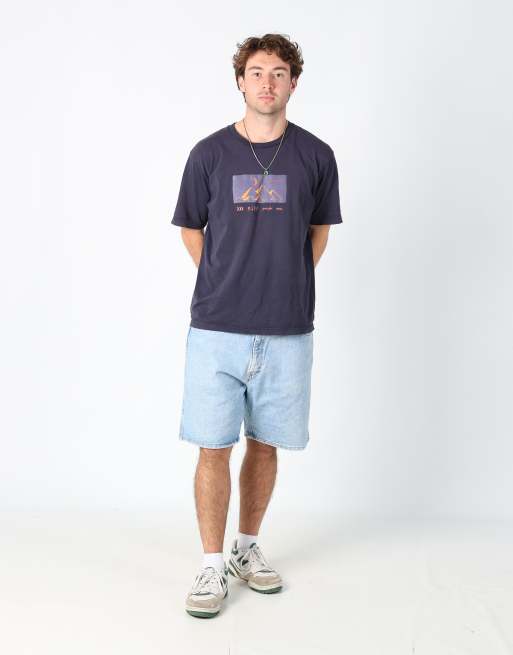 Vintage Wrangler 32x62 denim jorts shorts in light blue