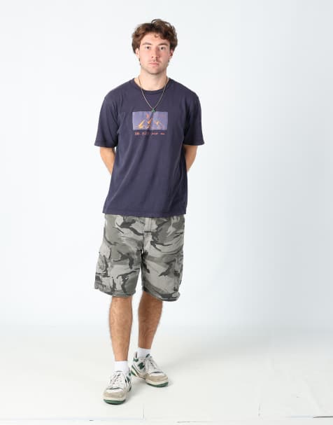 Vintage Wrangler 32x75 canvas cargo shorts in grey - view 1