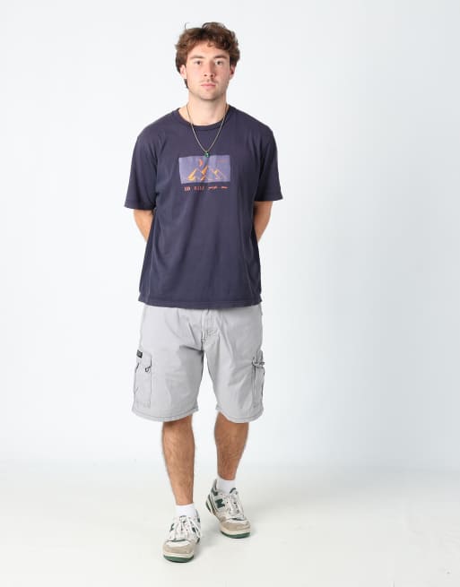 Vintage Wrangler 32x78 canvas cargo shorts in light grey