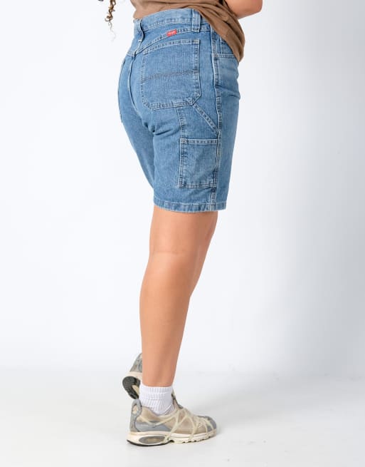 Vintage Wrangler 33x20 Denim Carpenter Baggy Jorts Shorts Light Blue