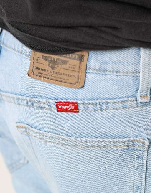 Vintage Wrangler 33x21 denim jorts shorts in light blue