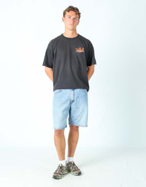 Vintage Wrangler 33x21 denim jorts shorts in light blue