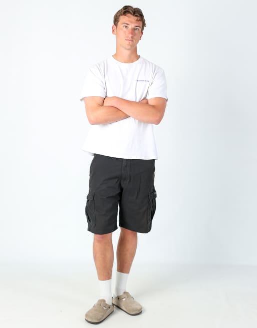 Vintage Wrangler 33x22 canvas cargo shorts in black