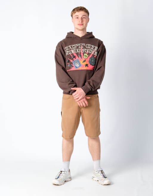 Vintage Wrangler 33x22 Canvas Carpenter Baggy Shorts Tan