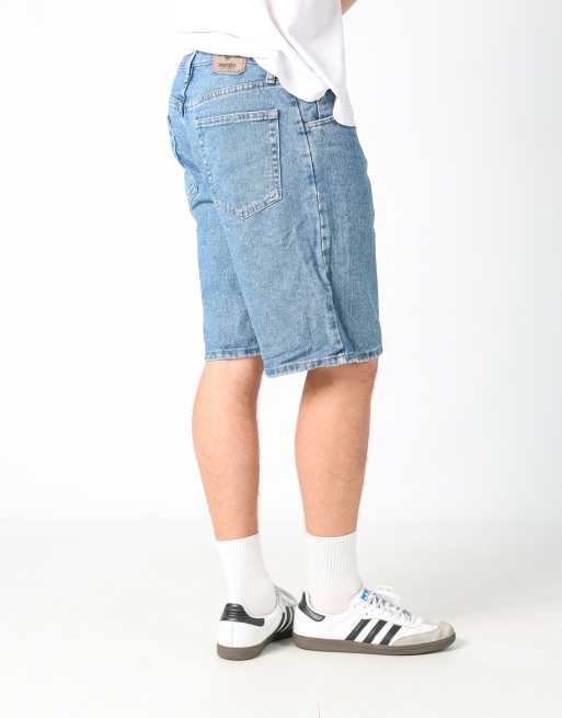 Vintage Wrangler 33x22 denim jorts shorts in blue