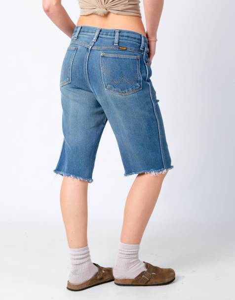 Vintage Wrangler 33x24 Denim Shorts Light Blue - view 1