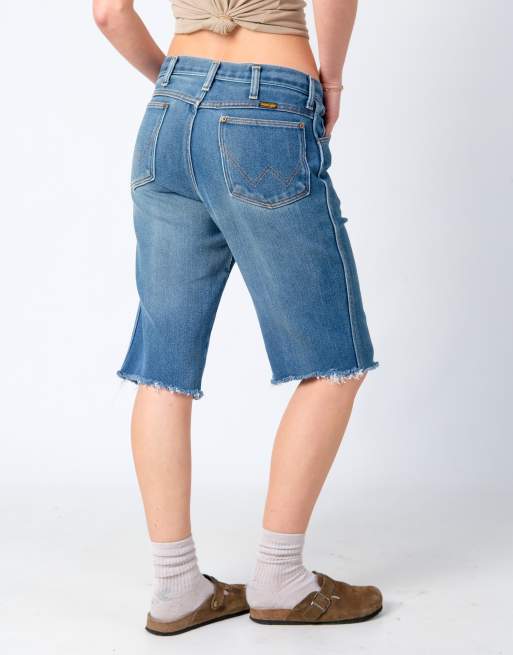Vintage Wrangler 33x24 Denim Shorts Light Blue