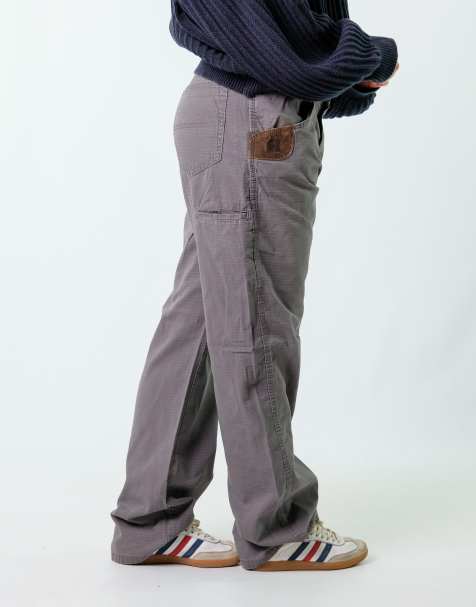 Vintage Wrangler 33x32 Canvas Carpenter Baggy Jeans Charcoal Grey - view 1