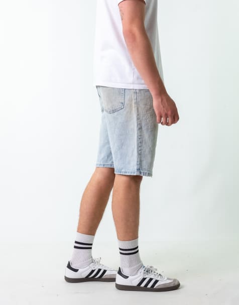 Vintage Wrangler 34" Denim Jorts Shorts Light Blue - view 1