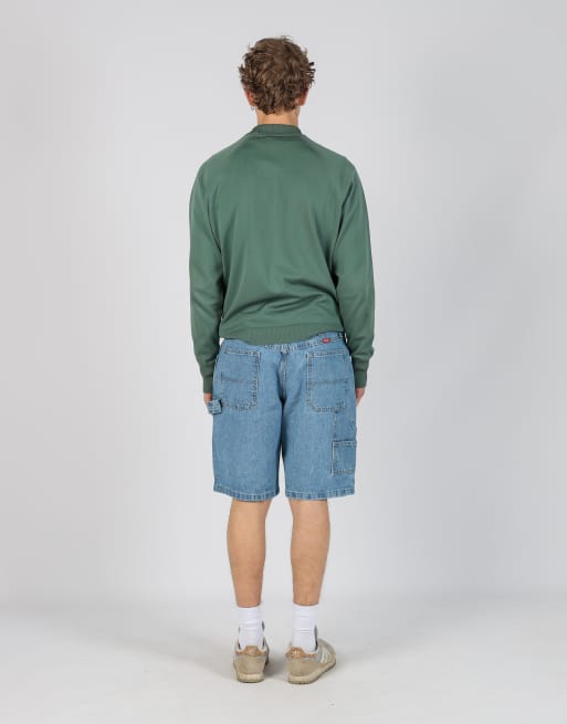 Vintage Wrangler 34x18 denim carpenter baggy jorts shorts in light blue, 3 of 4
