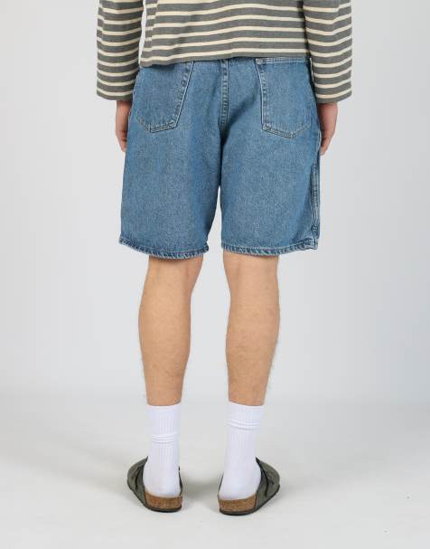 Vintage Wrangler 34x19 denim jorts shorts in light blue - view 1