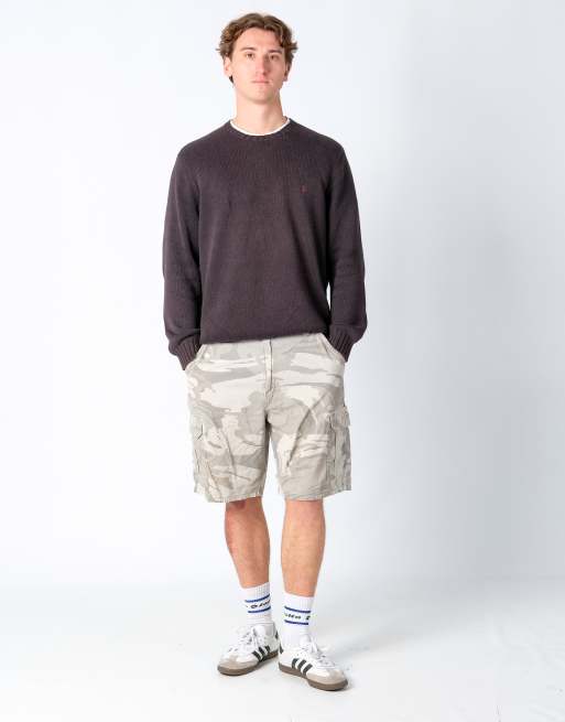 Vintage Wrangler 34x20 Canvas Cargo Shorts Beige