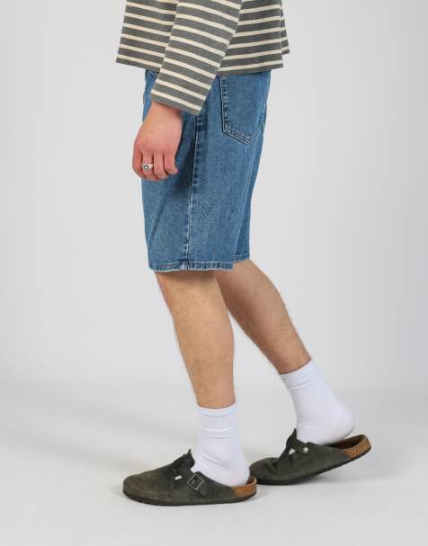 Vintage Wrangler 34x20 denim jorts shorts in blue - view 1