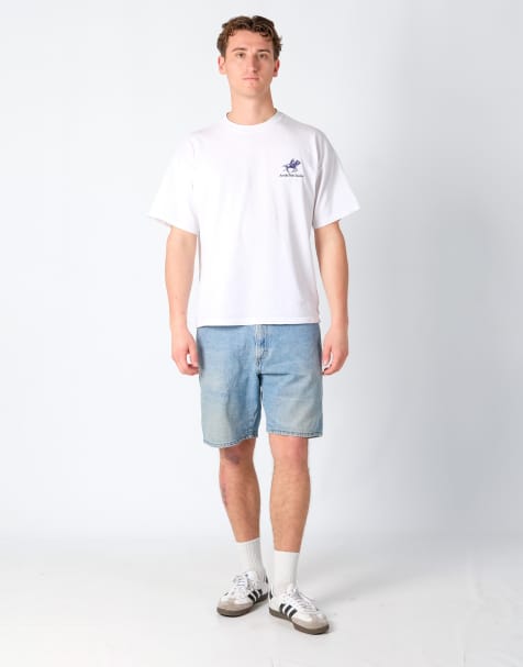 Vintage Wrangler 34x20 Denim Jorts Shorts Light Blue - view 1