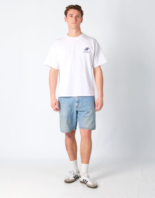 Vintage Wrangler 34x20 Denim Jorts Shorts Light Blue