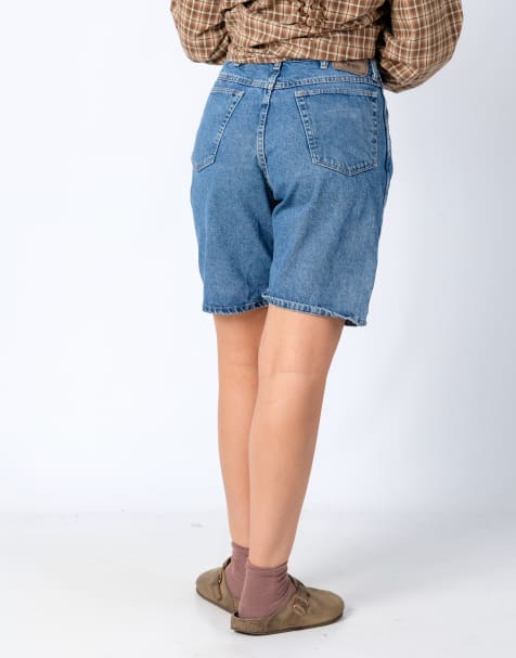 Vintage Wrangler 34x20 Denim Jorts Shorts Light Blue - view 1