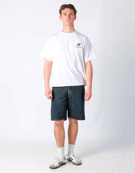 Vintage Wrangler 34x20 Denim Jorts Shorts Navy Blue - view 1