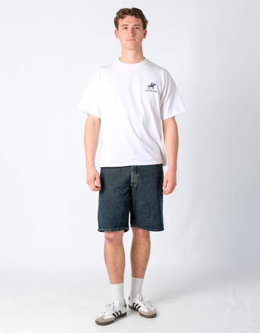 Vintage Wrangler 34x20 Denim Jorts Shorts Navy Blue
