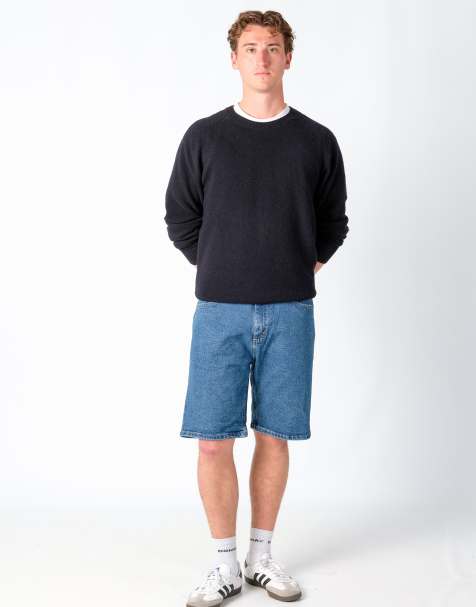 Vintage Wrangler 34x20 Denim Jorts Shorts Navy Blue - view 1