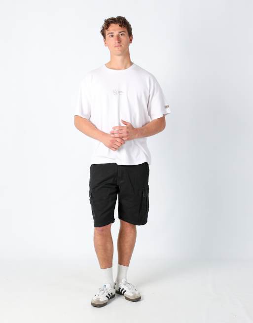 Vintage Wrangler 34x21 canvas cargo shorts black