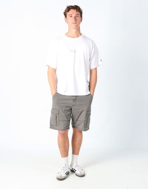 Vintage Wrangler 34x21 canvas cargo shorts grey - view 1