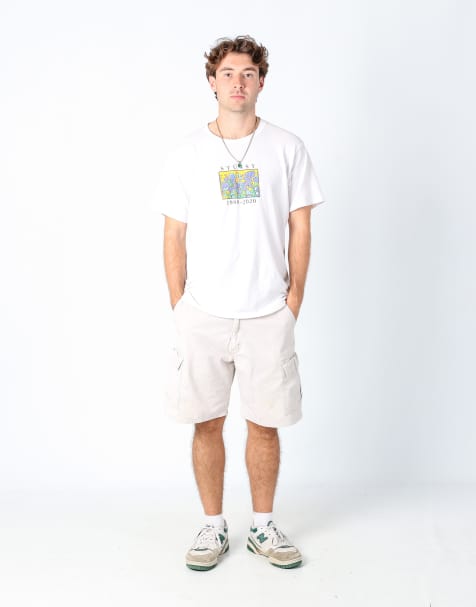 Vintage Wrangler 34x21 canvas cargo shorts in beige - view 1