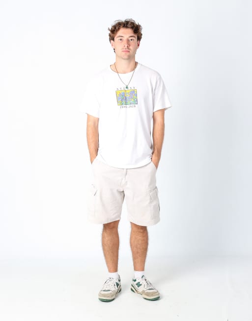 Vintage Wrangler 34x21 canvas cargo shorts in beige