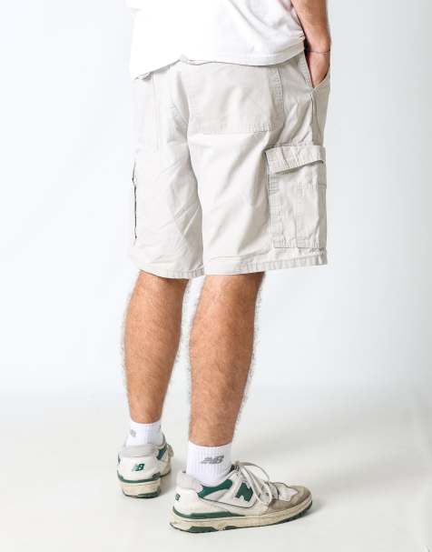 Vintage Wrangler 34x21 canvas cargo shorts in ivory - view 1